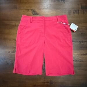 Puma women's NEW Golf Shorts size 8 pink Pounce Bermuda 10" inseam